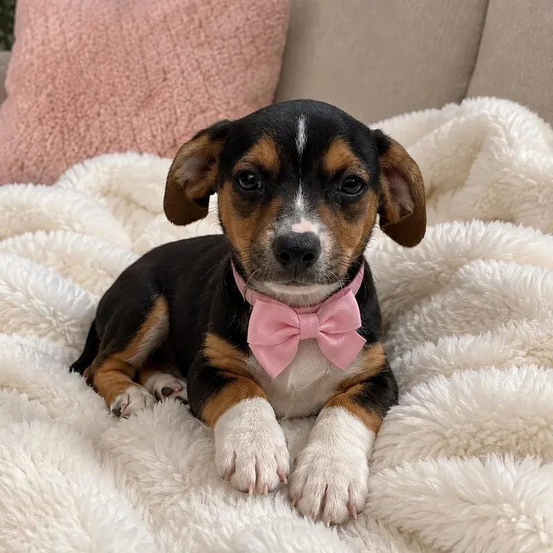 A baby small-sized female Black Chiweenie dog named Mora for adoption in Crosby, TX