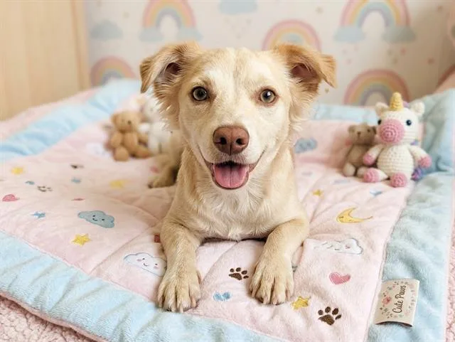 A young small-sized female Terrier dog named Drizzle for adoption in Bakersfield, CA