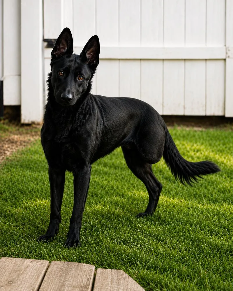 An adult large-sized female Black Pumi dog named Bella Blue for adoption in Wilton, CA