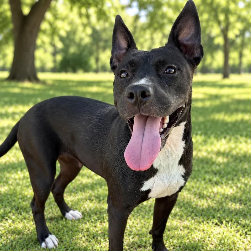 An adult medium-sized female Pit Bull Terrier dog named Beatrix for adoption in Colleyville, TX