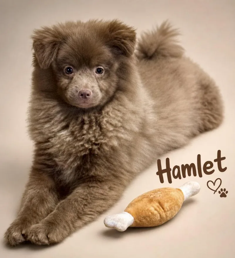 A baby small-sized male Pomeranian dog named Hamlet for adoption in Crossville, TN