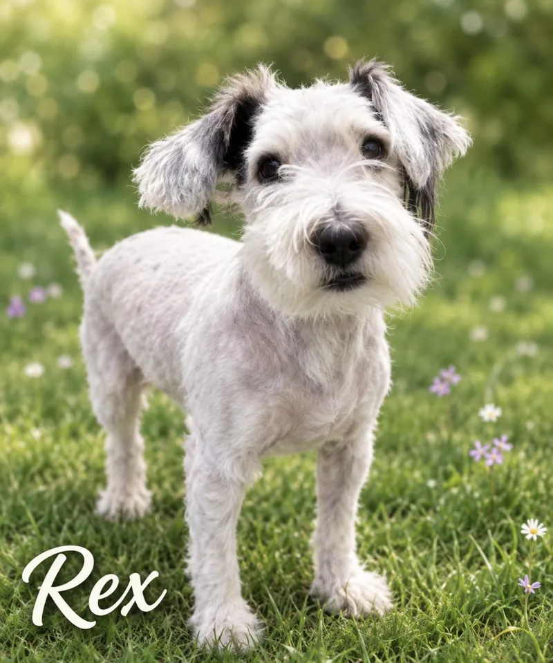 A young small-sized male Bicolor Schnoodle dog named Rex  The Sweetest for adoption in Citrus Heights, CA
