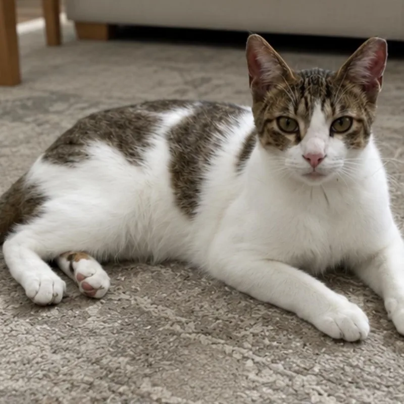 An adult medium-sized female White Domestic Short Hair cat named Wednesday for adoption in Boston, MA