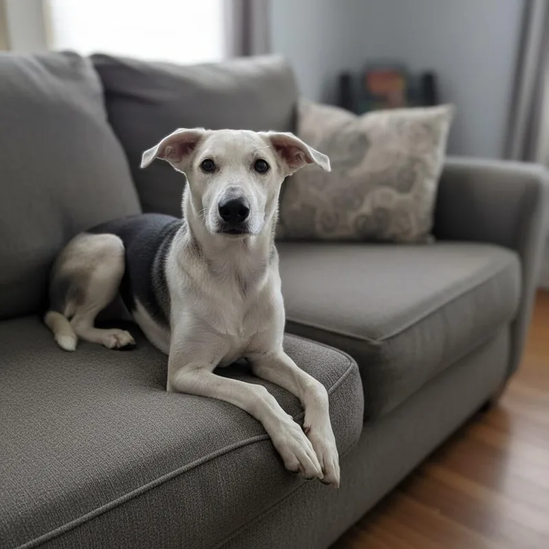 A baby medium-sized female White / Cream Shepherd dog named Adele for adoption in Longview, TX
