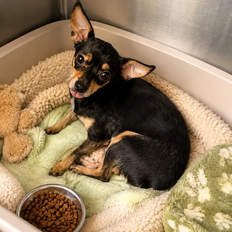An adult small-sized female Black Chihuahua dog named Molly for adoption in Boca Raton, FL