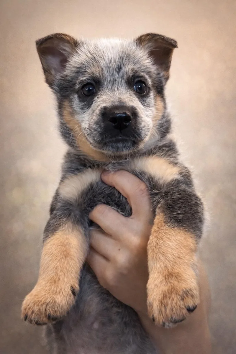 A baby medium-sized male Gray / Blue / Silver Australian Cattle Dog / Blue Heeler dog named Quartz for adoption in Murrieta, CA