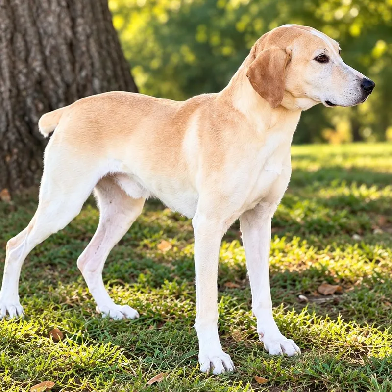 An adult medium-sized male Yellow Labrador Retriever dog named Bugg for adoption in Lucedale, MS