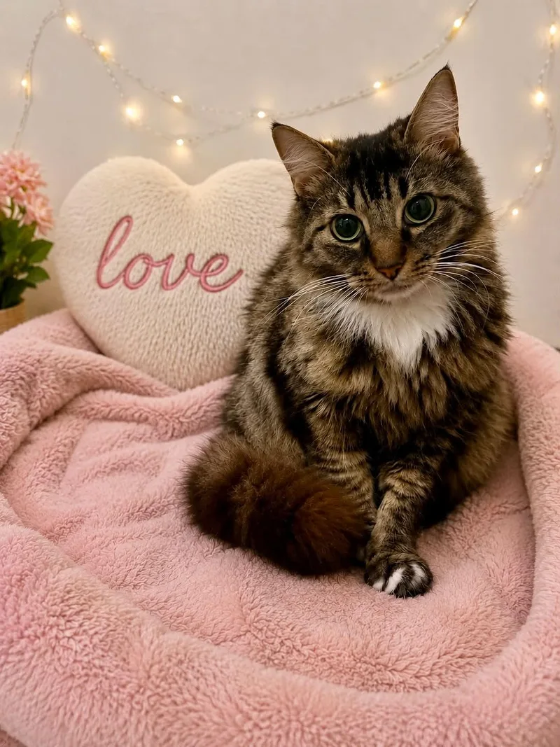 An adult medium-sized female Tabby (Brown / Chocolate) Domestic Short Hair cat named Violet for adoption in Jacksonville, FL