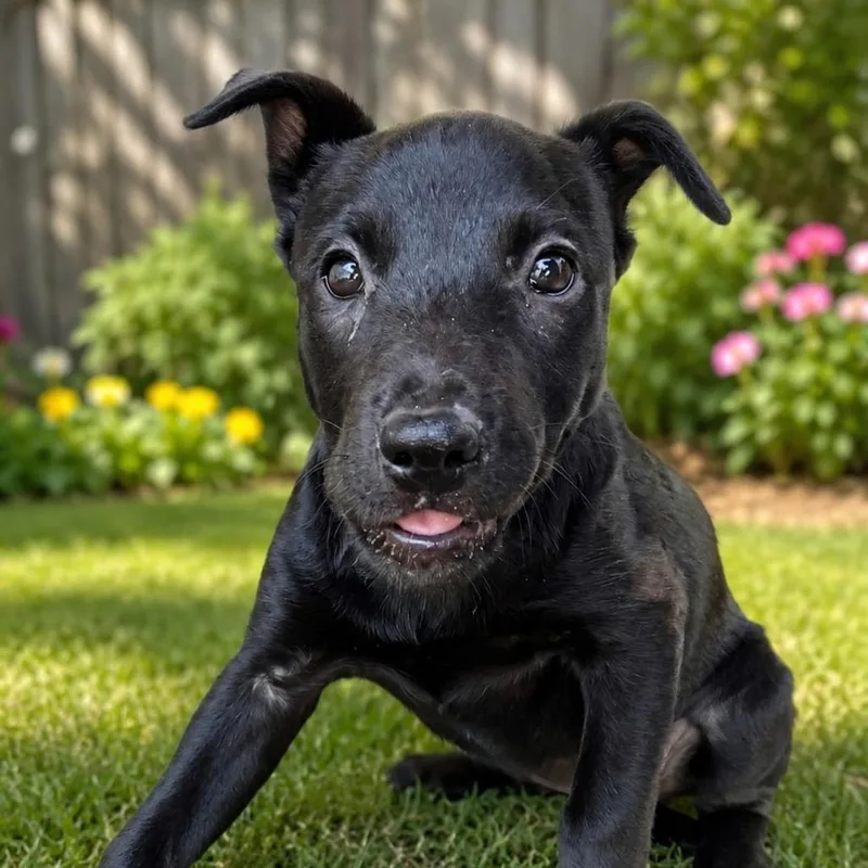 A baby small-sized female Black Mixed Breed dog named Jill for adoption in Medford, OR