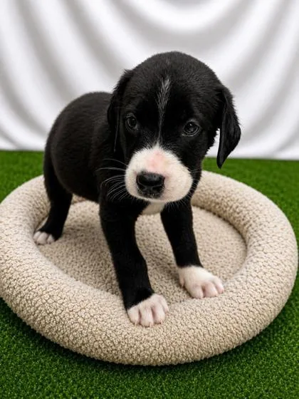 A baby small-sized female Black Mixed Breed dog named ParisParker for adoption in Covington, LA
