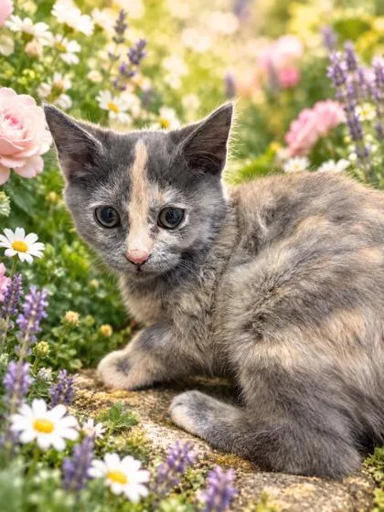 A baby small-sized female Domestic Medium Hair cat named Li Lu for adoption in Cumming, GA