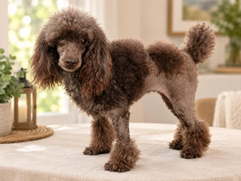 An adult small-sized female Brown / Chocolate Standard Poodle dog named Olivia for adoption in Louisville, KY