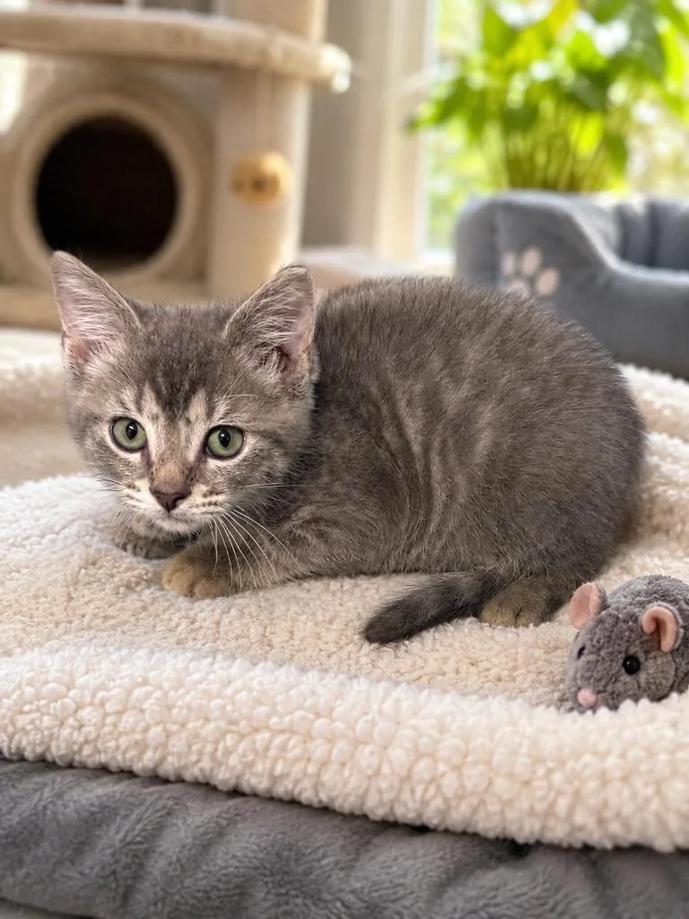 A baby small-sized male Domestic Short Hair cat named Hissgard the Fearsome for adoption in East Ridge, TN