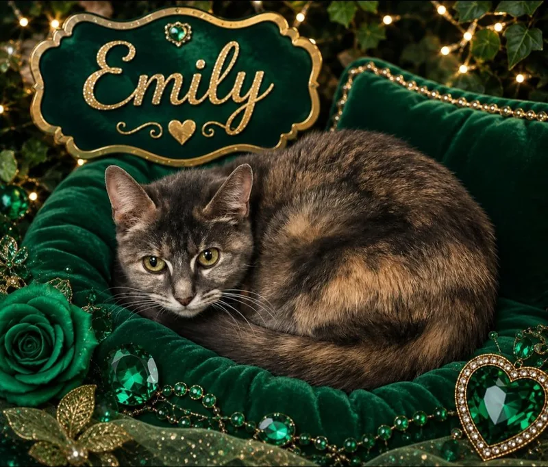An adult large-sized female Domestic Short Hair cat named Emily for adoption in Washington Court House, OH