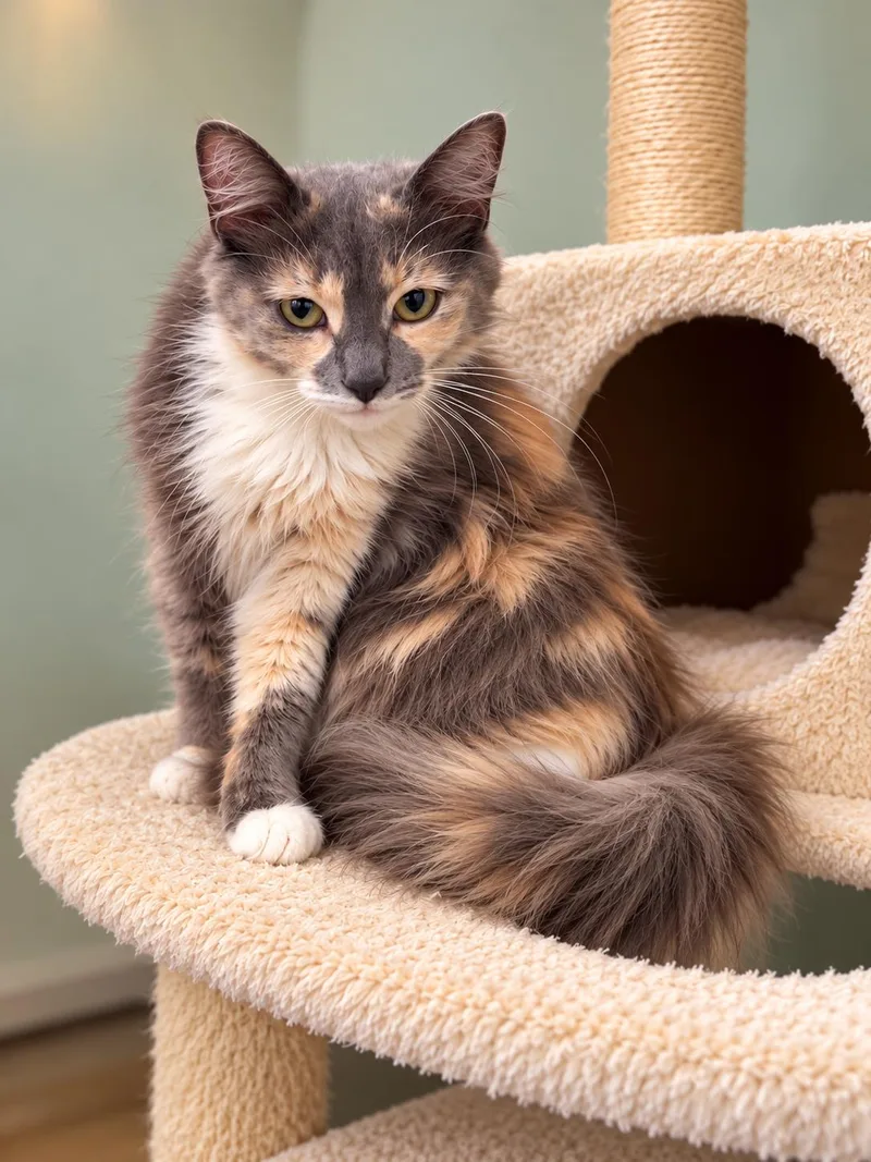 A young medium-sized female Maine Coon cat named Autumn for adoption in Churchville, PA