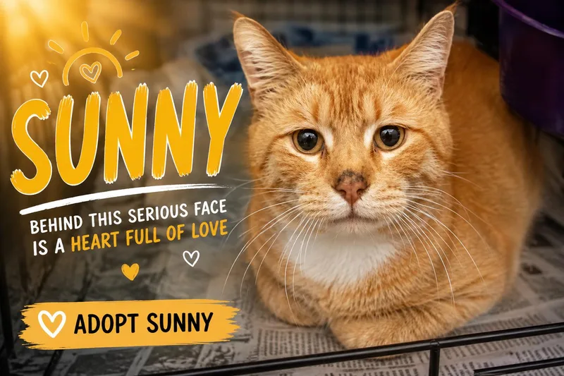 An adult medium-sized male Tabby (Orange / Red) Tabby cat named Sunny for adoption in Greenville, DE