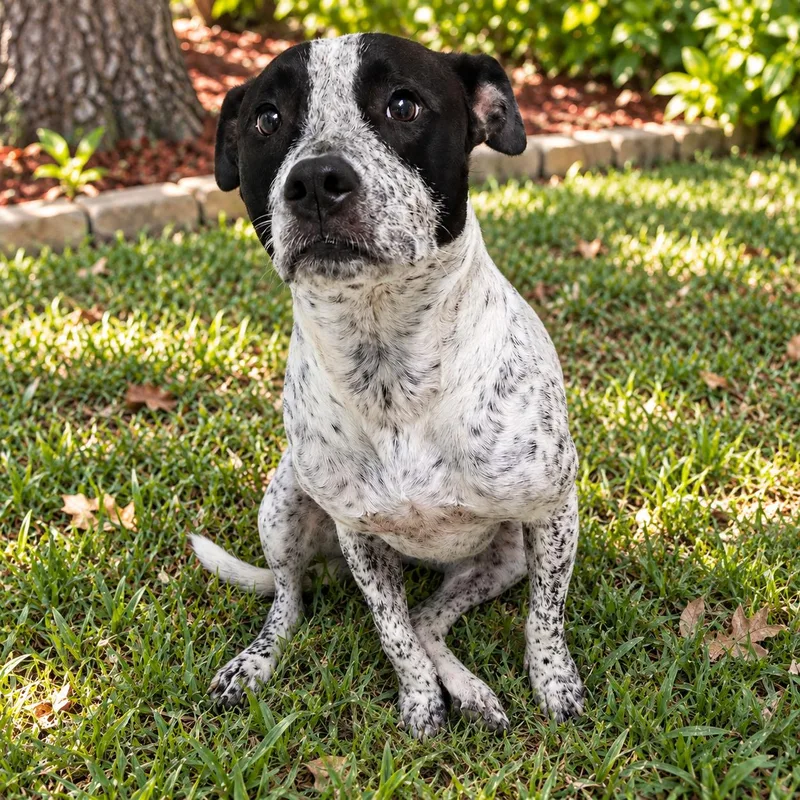 A young medium-sized female Australian Cattle Dog / Blue Heeler dog named Coco for adoption in Eustis, FL