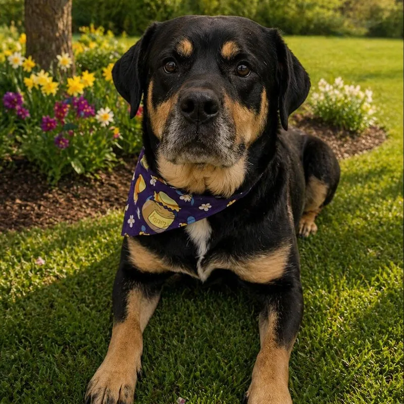 An adult medium-sized female Black Rottweiler dog named Martha for adoption in Enterprise, AL