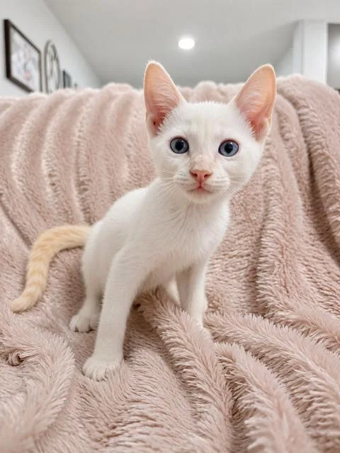 A baby medium-sized male Flame Point Siamese cat named Yukon for adoption in Houston, TX