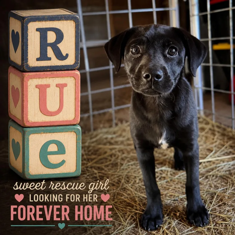 A baby medium-sized female Labrador Retriever dog named Rue for adoption in Shinnston, WV