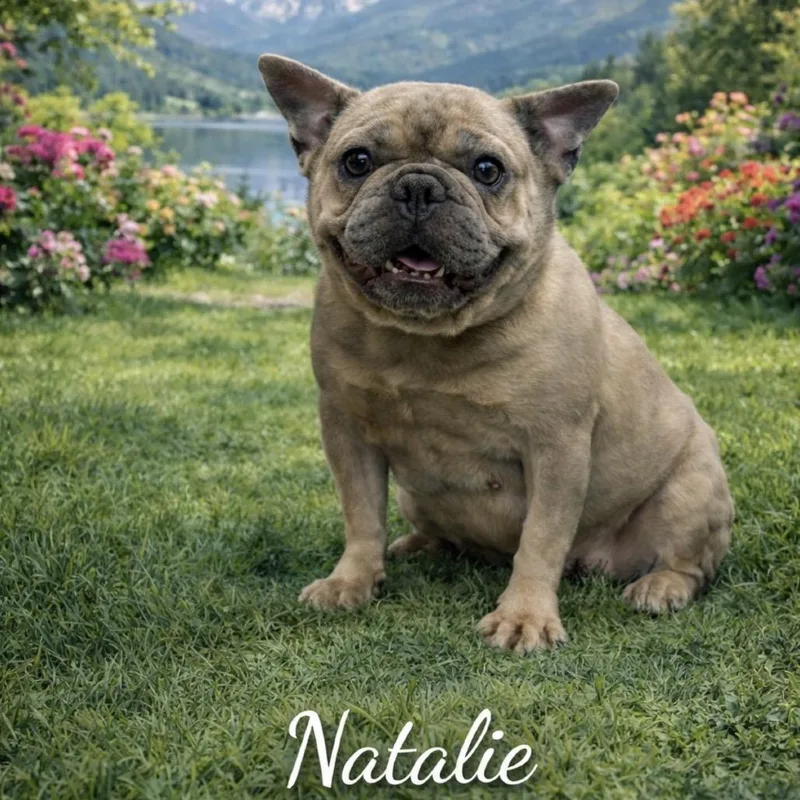 An adult medium-sized female French Bulldog dog named Natalie for adoption in Normal, IL