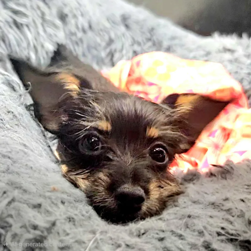 A baby small-sized female Black Yorkshire Terrier dog named Zoey for adoption in CORPUS CHRISTI, TX