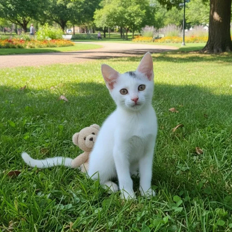 A baby small-sized female White Domestic Short Hair cat named Katia for adoption in San Diego, CA