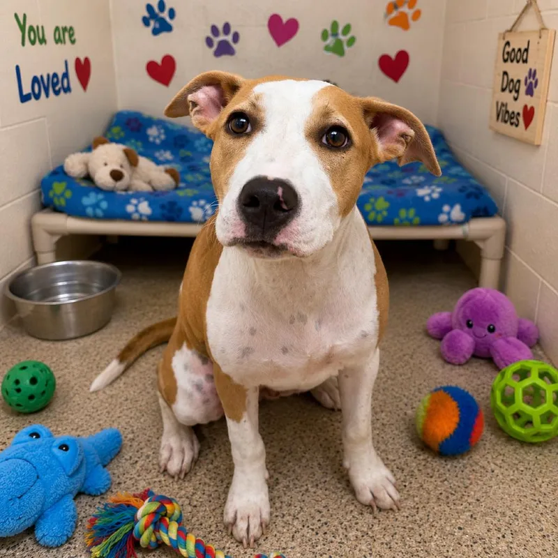A young medium-sized female White / Cream Mixed Breed dog named Reese for adoption in Pine Bluff, AR
