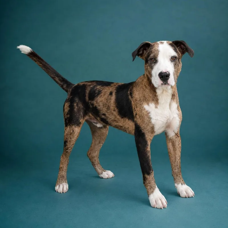 An adult medium-sized male Tricolor (Brown, Black, & White) Catahoula Leopard Dog dog named Kubo for adoption in Heber Springs, AR