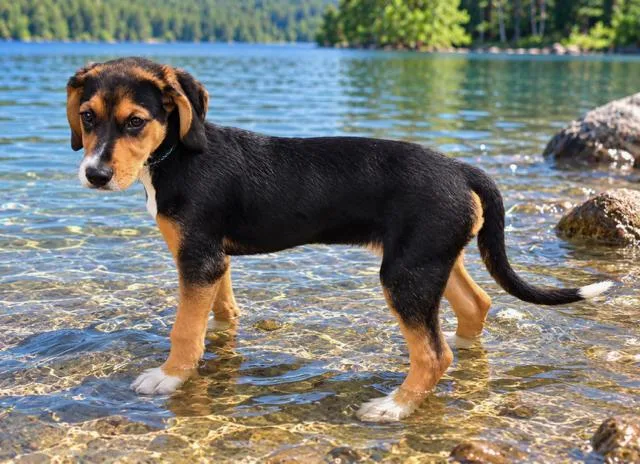 A baby medium-sized female Hound dog named Puppy Winnie for adoption in Franklin, TN