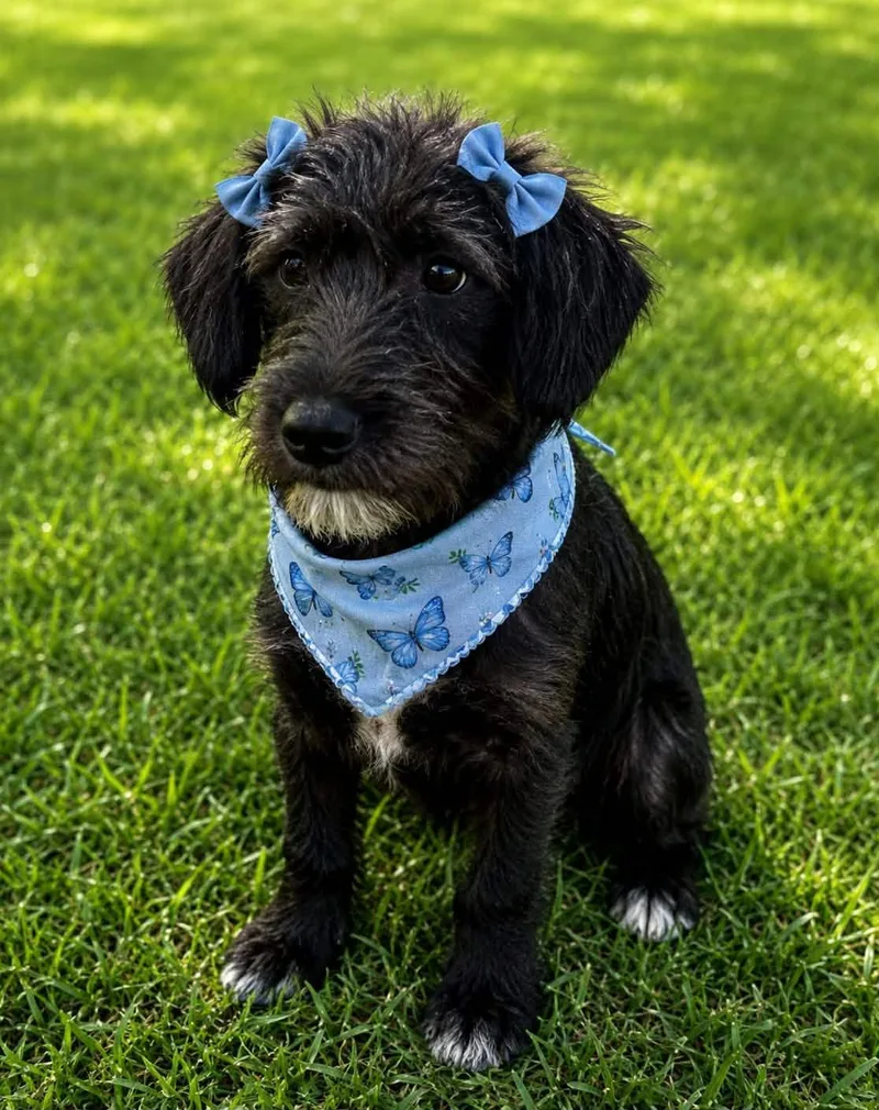A baby medium-sized female Schnauzer dog named Skye The Scruffy Princess for adoption in Mobile, AL