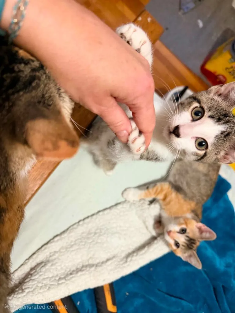 A baby medium-sized male Domestic Short Hair cat named Reeces for adoption in Miami, OK