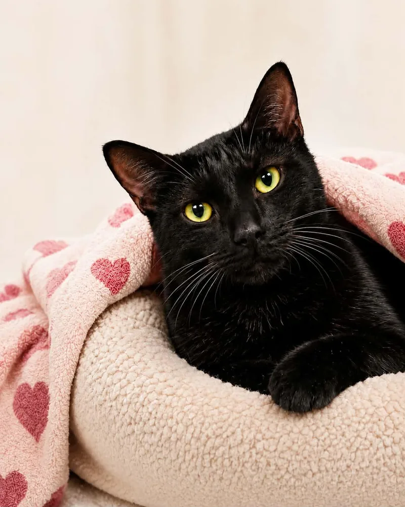 An adult medium-sized male Black Domestic Short Hair cat named Bynx for adoption in Kenhorst, PA