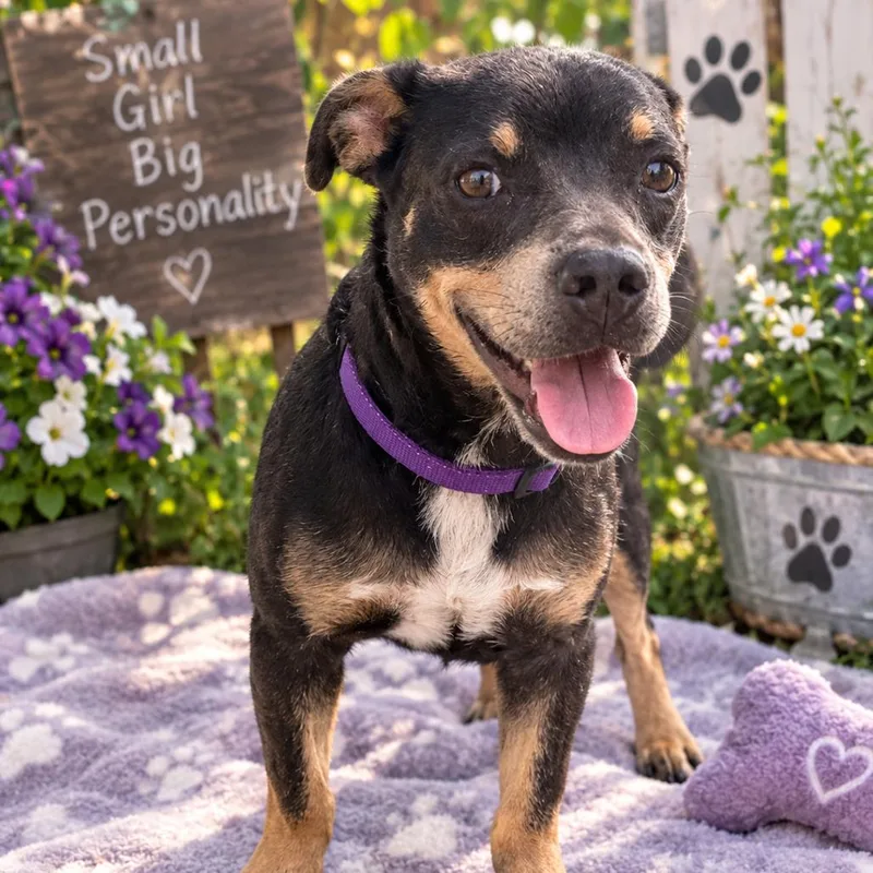 An adult medium-sized female Black Terrier dog named Darla for adoption in Merritt Island, FL