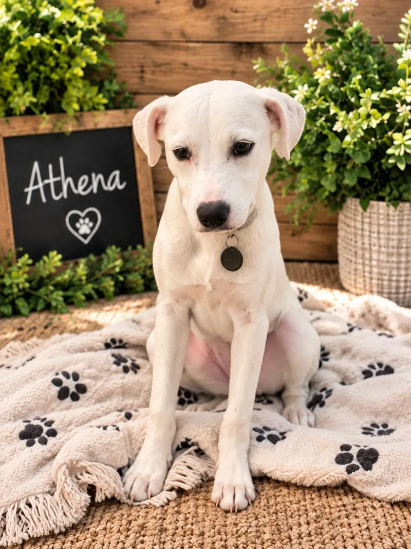 A baby medium-sized female Retriever dog named Athena II for adoption in Houston, TX