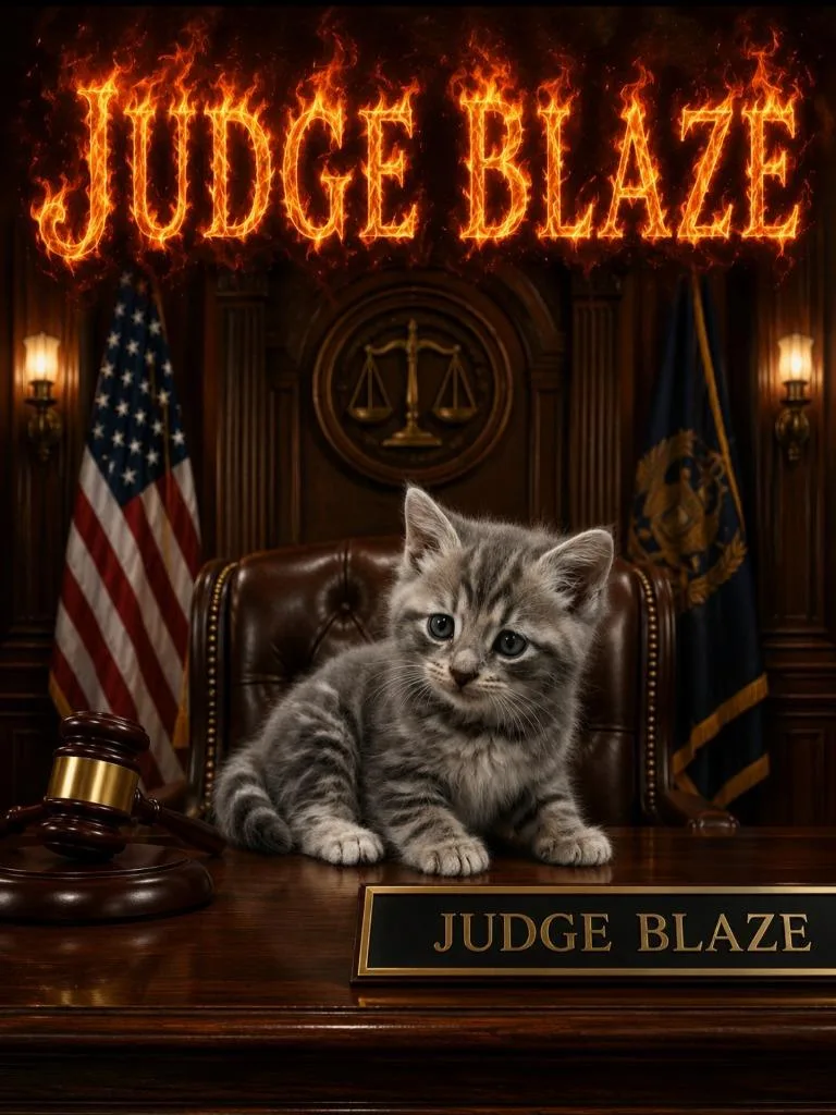 A baby small-sized male Domestic Short Hair cat named Judge Blaze for adoption in Washington Court House, OH