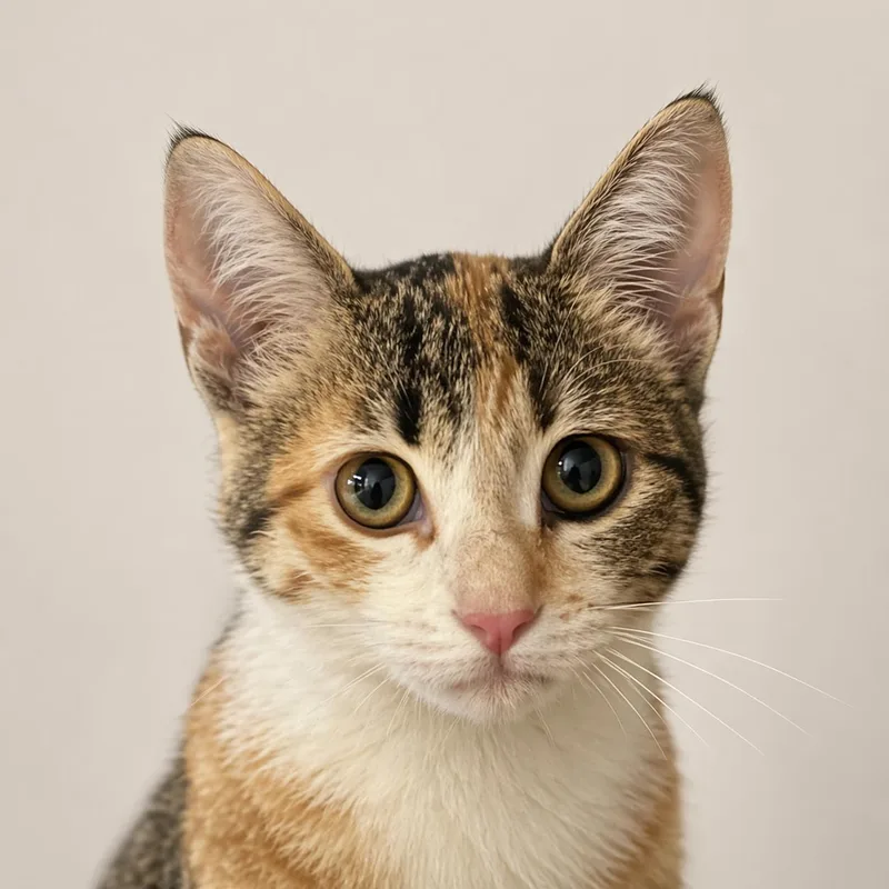 A baby medium-sized female Calico Calico cat named Pumpkin Patch — A for adoption in Hillsboro, TX