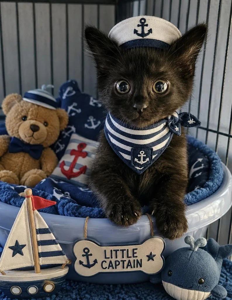 A baby small-sized male Domestic Short Hair cat named Ian for adoption in Washington Court House, OH