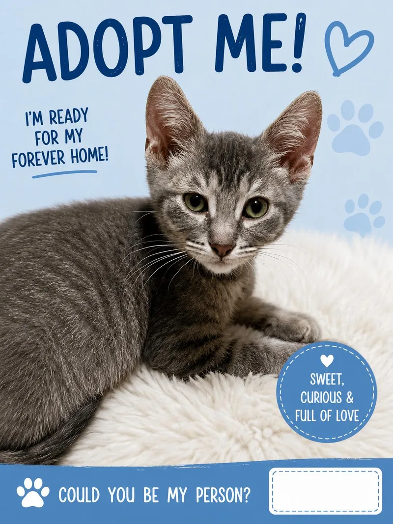 A baby small-sized male Gray & White Domestic Short Hair cat named Pongo for adoption in Belvidere, IL