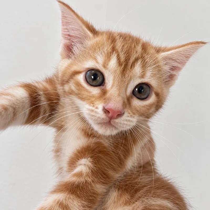 A baby small-sized male Orange / Red Domestic Short Hair cat named Kettle Korn for adoption in Austin, TX