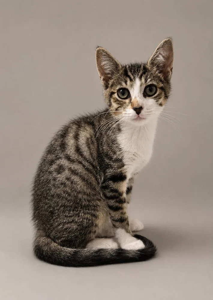 A baby small-sized female Black & White / Tuxedo Domestic Short Hair cat named Sushi for adoption in Greenbelt, MD