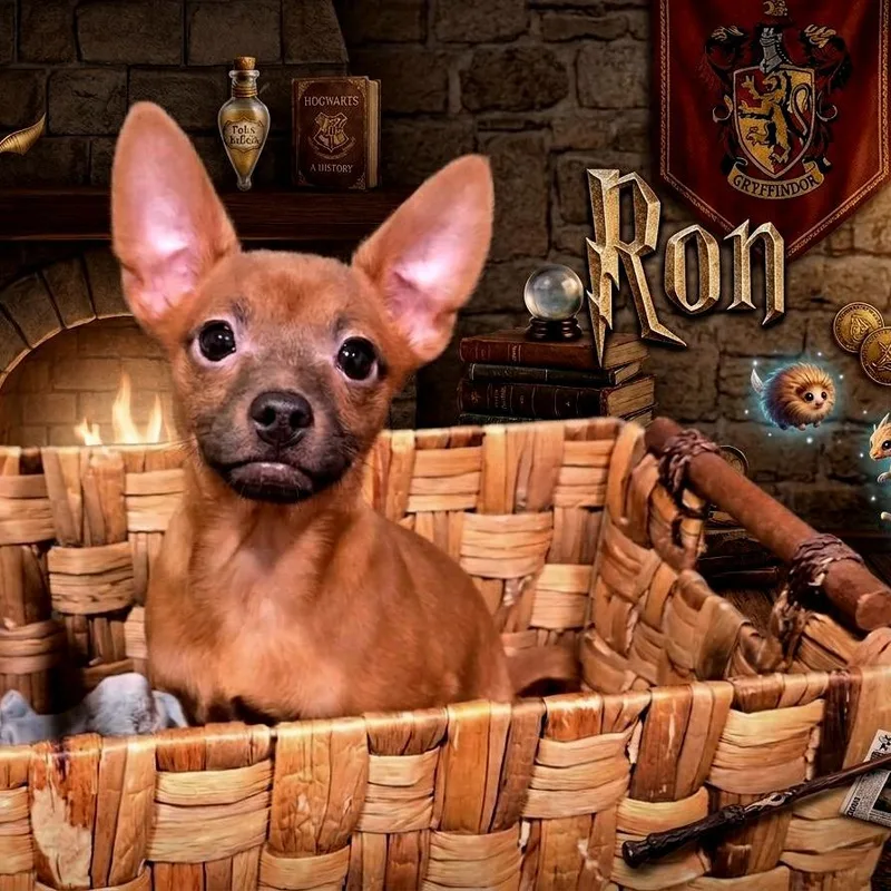 A baby medium-sized male Yellow / Tan / Blond / Fawn Mixed Breed dog named Ron for adoption in Joliet, IL