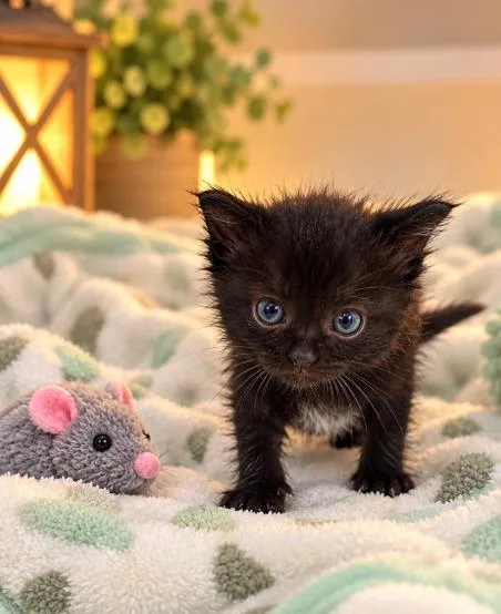 A young medium-sized female Domestic Medium Hair cat named Espresso for adoption in Lagrange, IN