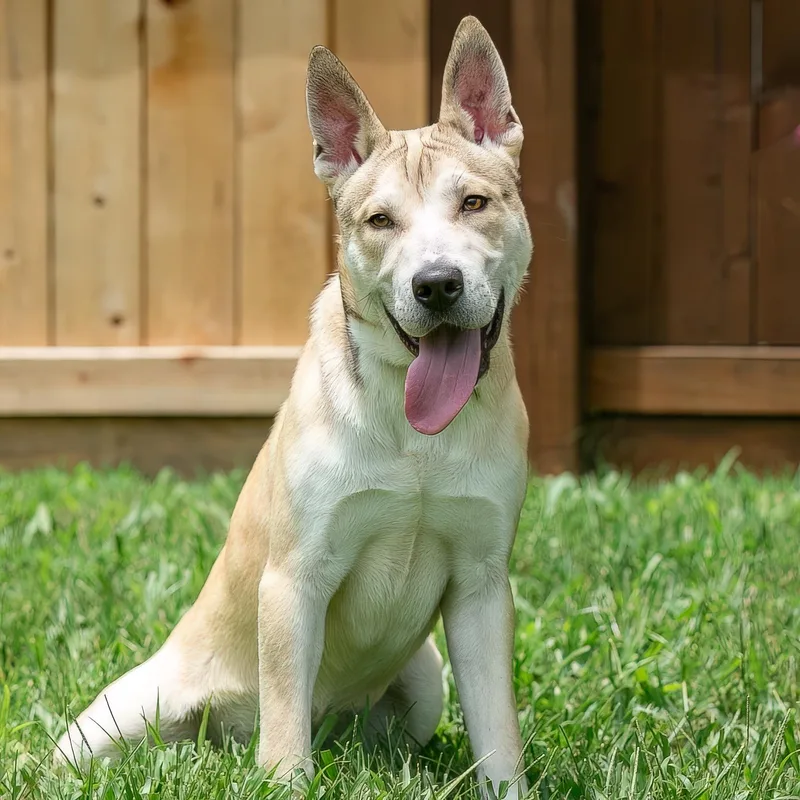 A young medium-sized male White / Cream Husky dog named Asteroid for adoption in Tomball, TX