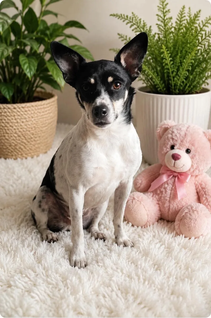 A young small-sized female Rat Terrier dog named Tulip for adoption in Walker, LA
