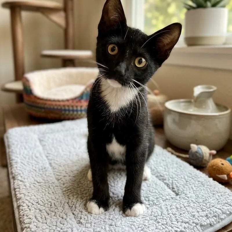 A baby medium-sized male Domestic Short Hair cat named Goober for adoption in Boca Raton, FL