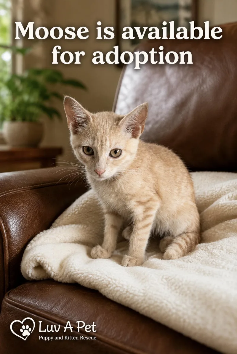 A baby medium-sized male Orange & White Domestic Short Hair cat named Moose for adoption in Royal Palm Beach, FL