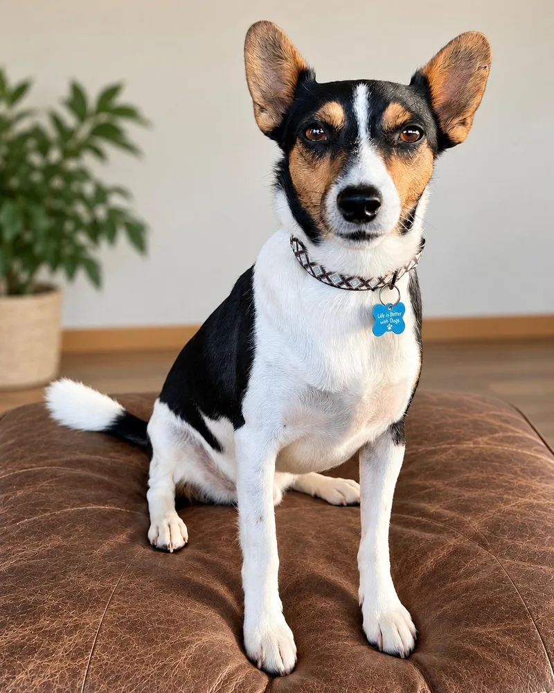 A young small-sized male Jack Russell Terrier dog named Percy for adoption in Lisbon, IA