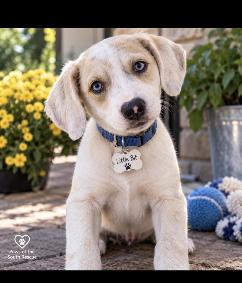 A baby small-sized male White / Cream Labrador Retriever dog named Little Bit for adoption in CUMMING, GA