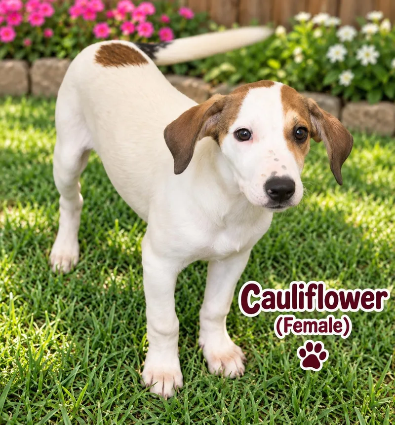 A young medium-sized female Hound dog named Cauliflower for adoption in Nashville, TN